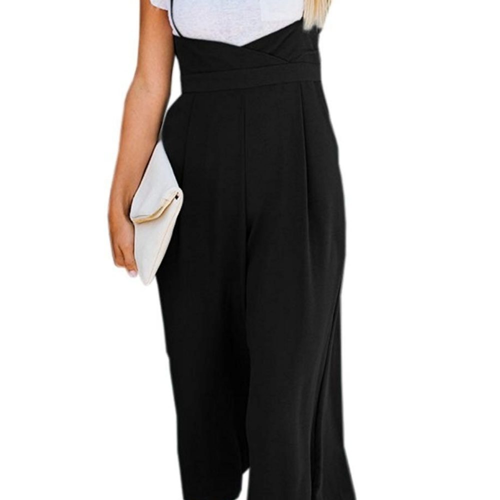 High Waisted Faux Overalls